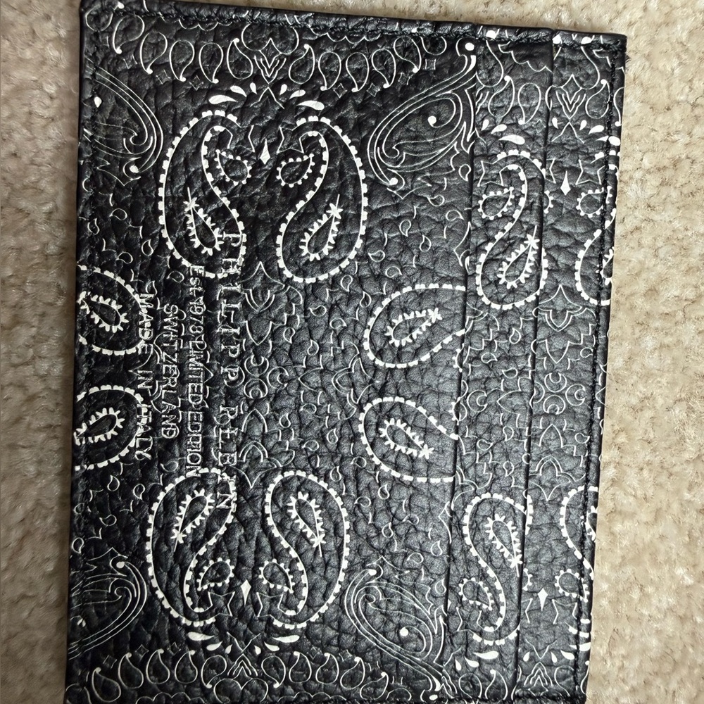 BNWT Philipp Plein Black & White Paisley Leather Credit Cards Holder / Wallet - Picture 12 of 16